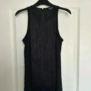 Express Black Fringe Front Sleeveless Tank Top Size S – Chic Party Wear